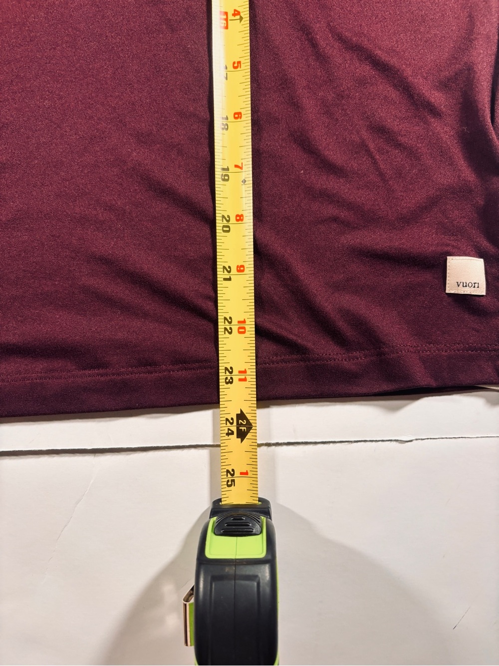 Vuori Energy Tee Long Woman Size S Athleisure gorpcore travel school Burgandy - Picture 5 of 5